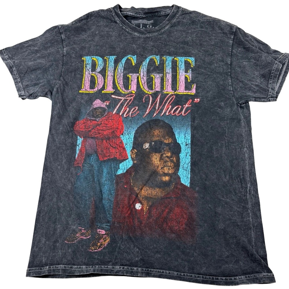 Notorious BIG‎ T-Shirt The What Graphic Print Short Sleeve Top Medium Rap Tee